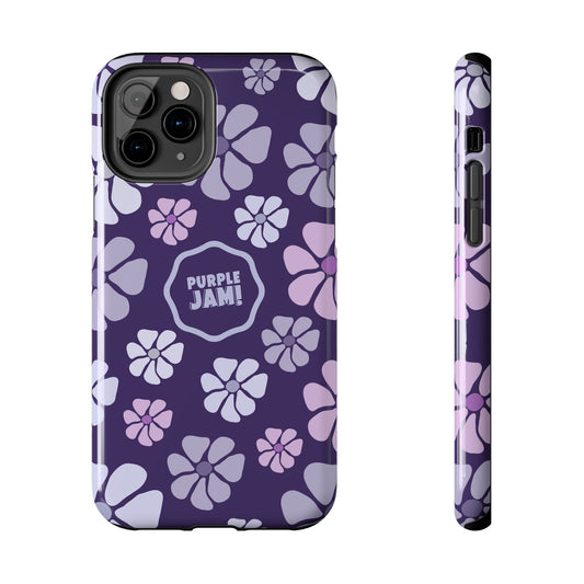 Purple Jam Floral Tough Phone Case — Purple Flower Protective Phone Cover