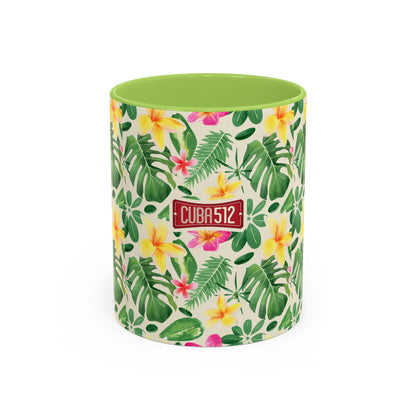 Tropical Floral Accent Coffee Mug — Cuba512 Logo