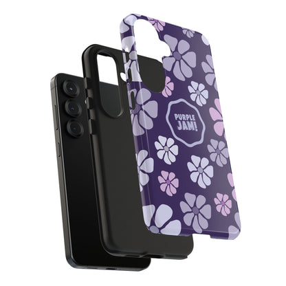 Purple Jam Floral Tough Phone Case — Purple Flower Protective Phone Cover