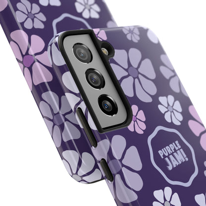 Purple Jam Floral Tough Phone Case — Purple Flower Protective Phone Cover