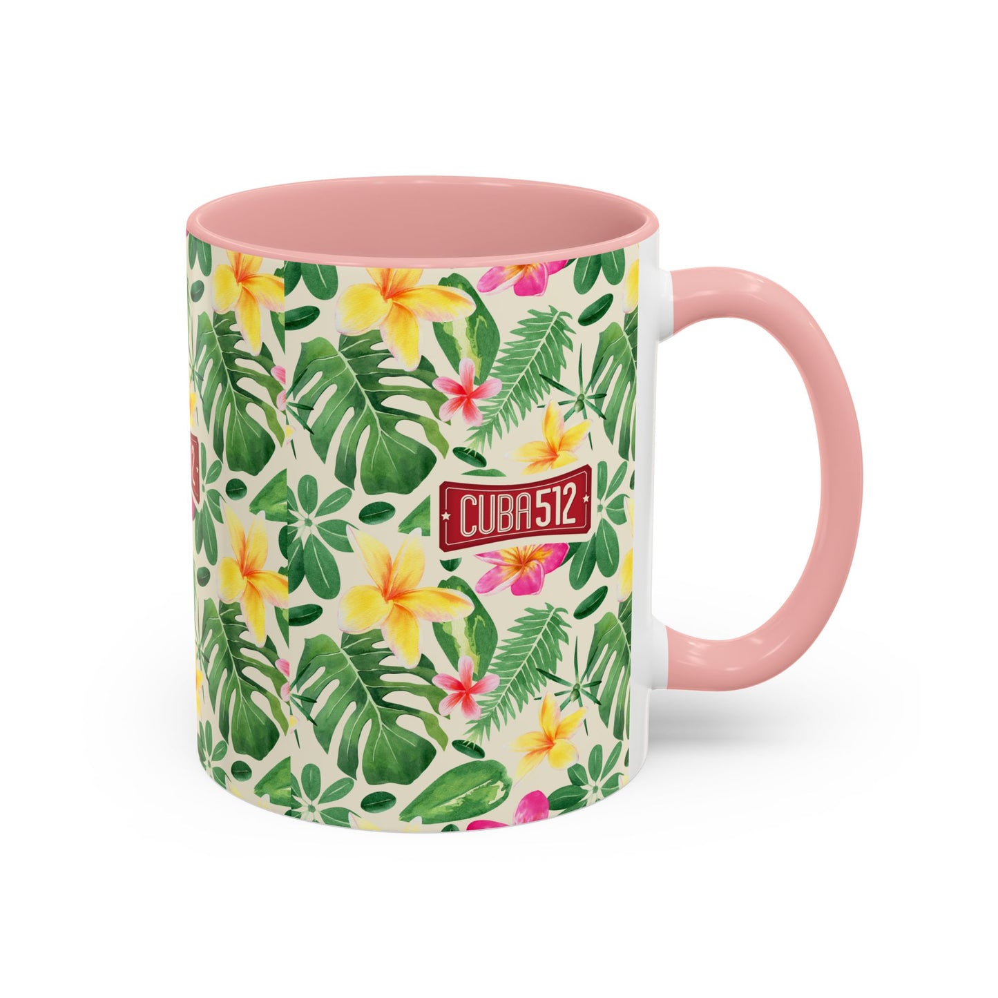 Tropical Floral Accent Coffee Mug — Cuba512 Logo