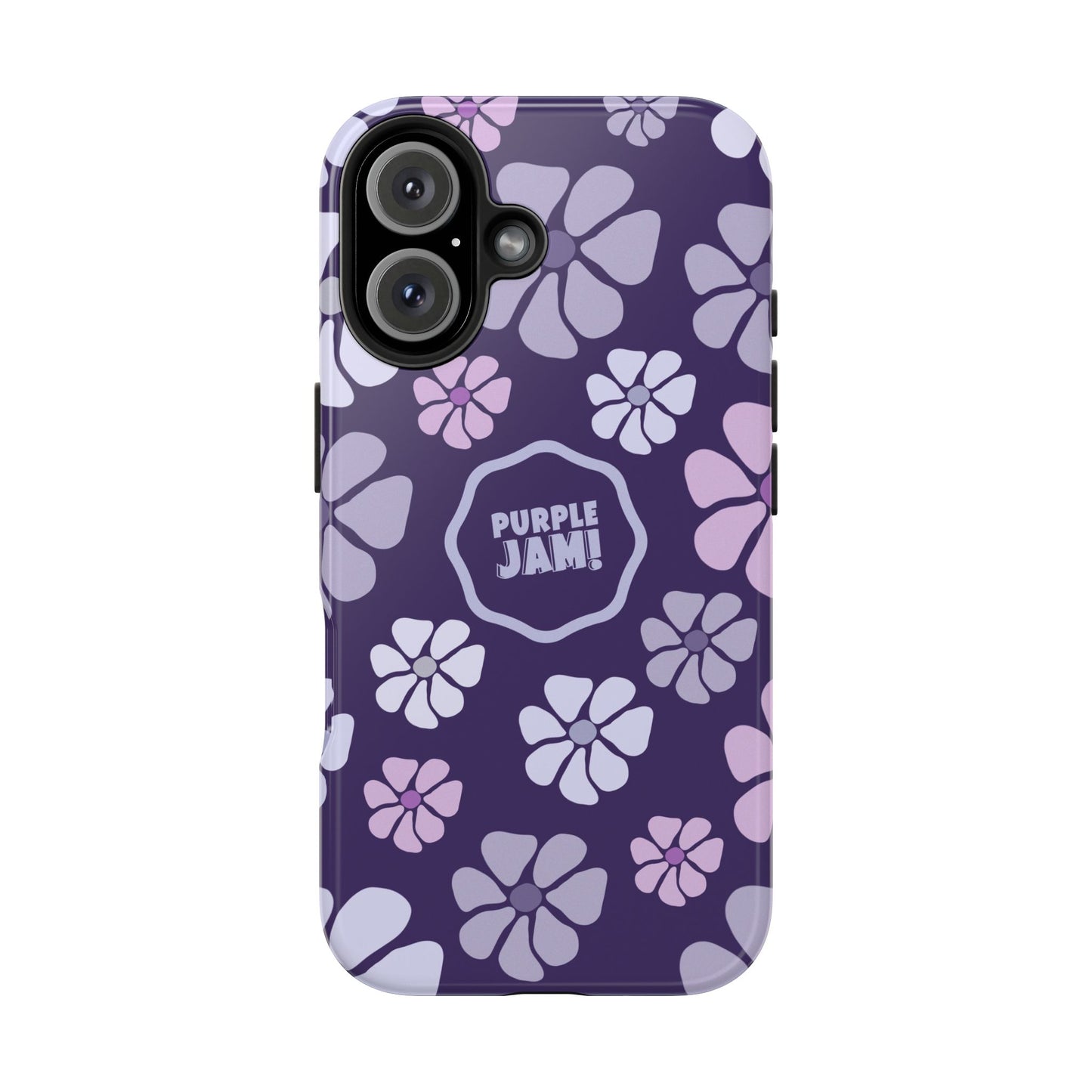 Purple Jam Floral Tough Phone Case — Purple Flower Protective Phone Cover