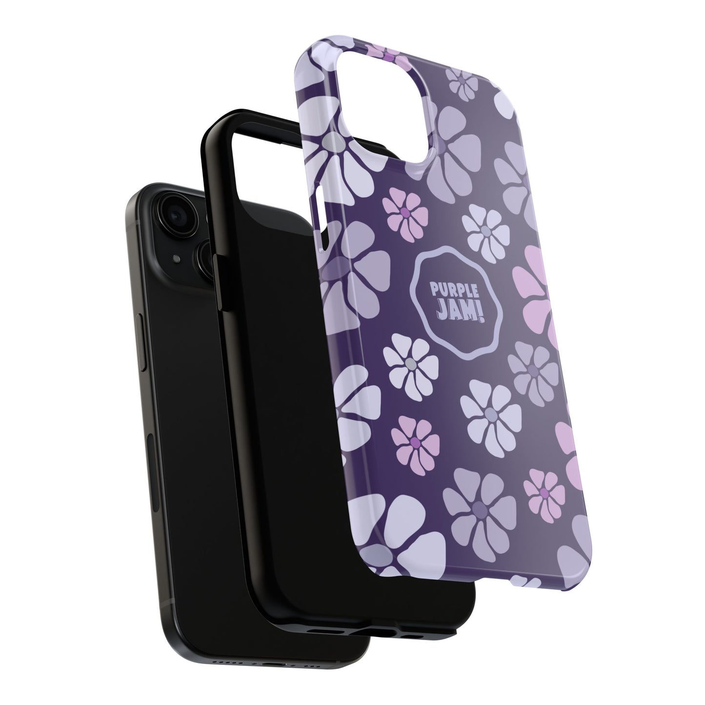 Purple Jam Floral Tough Phone Case — Purple Flower Protective Phone Cover