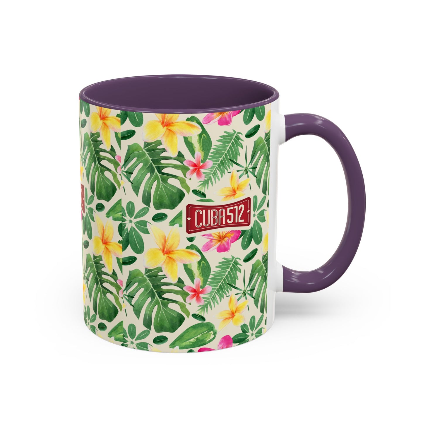 Tropical Floral Accent Coffee Mug — Cuba512 Logo