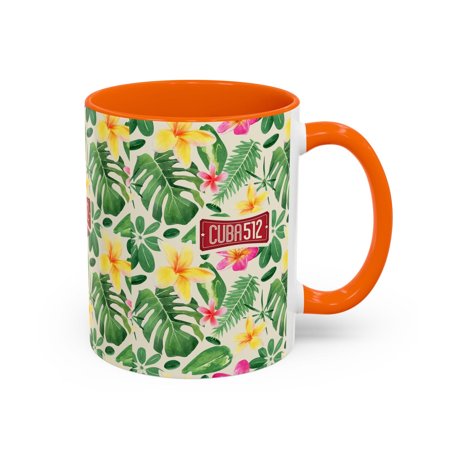 Tropical Floral Accent Coffee Mug — Cuba512 Logo