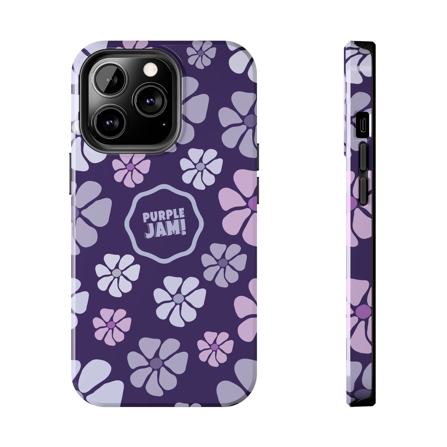 Purple Jam Floral Tough Phone Case — Purple Flower Protective Phone Cover