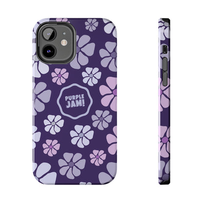 Purple Jam Floral Tough Phone Case — Purple Flower Protective Phone Cover