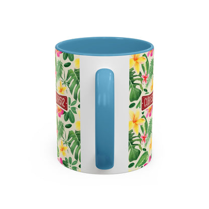 Tropical Floral Accent Coffee Mug — Cuba512 Logo