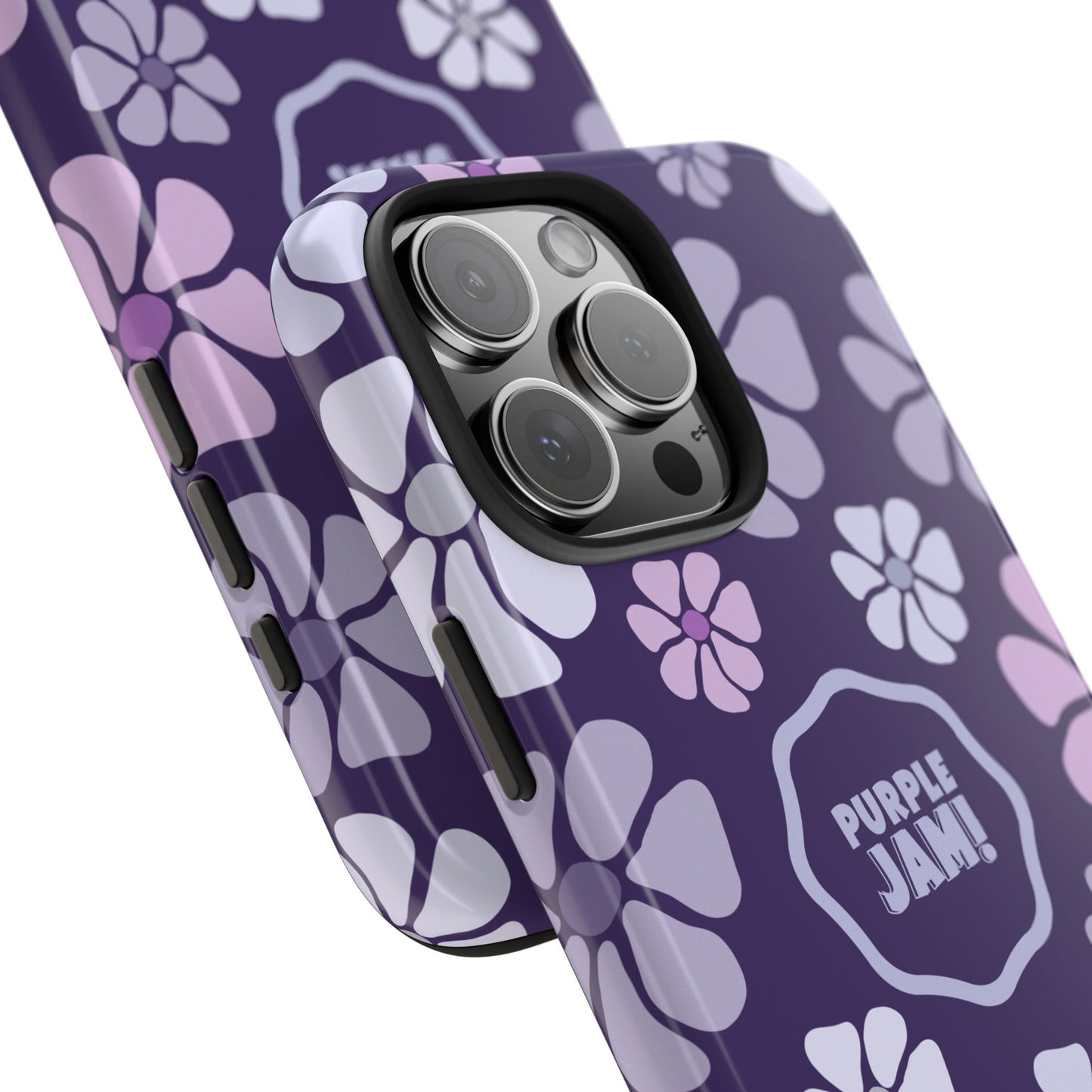 Purple Jam Floral Tough Phone Case — Purple Flower Protective Phone Cover