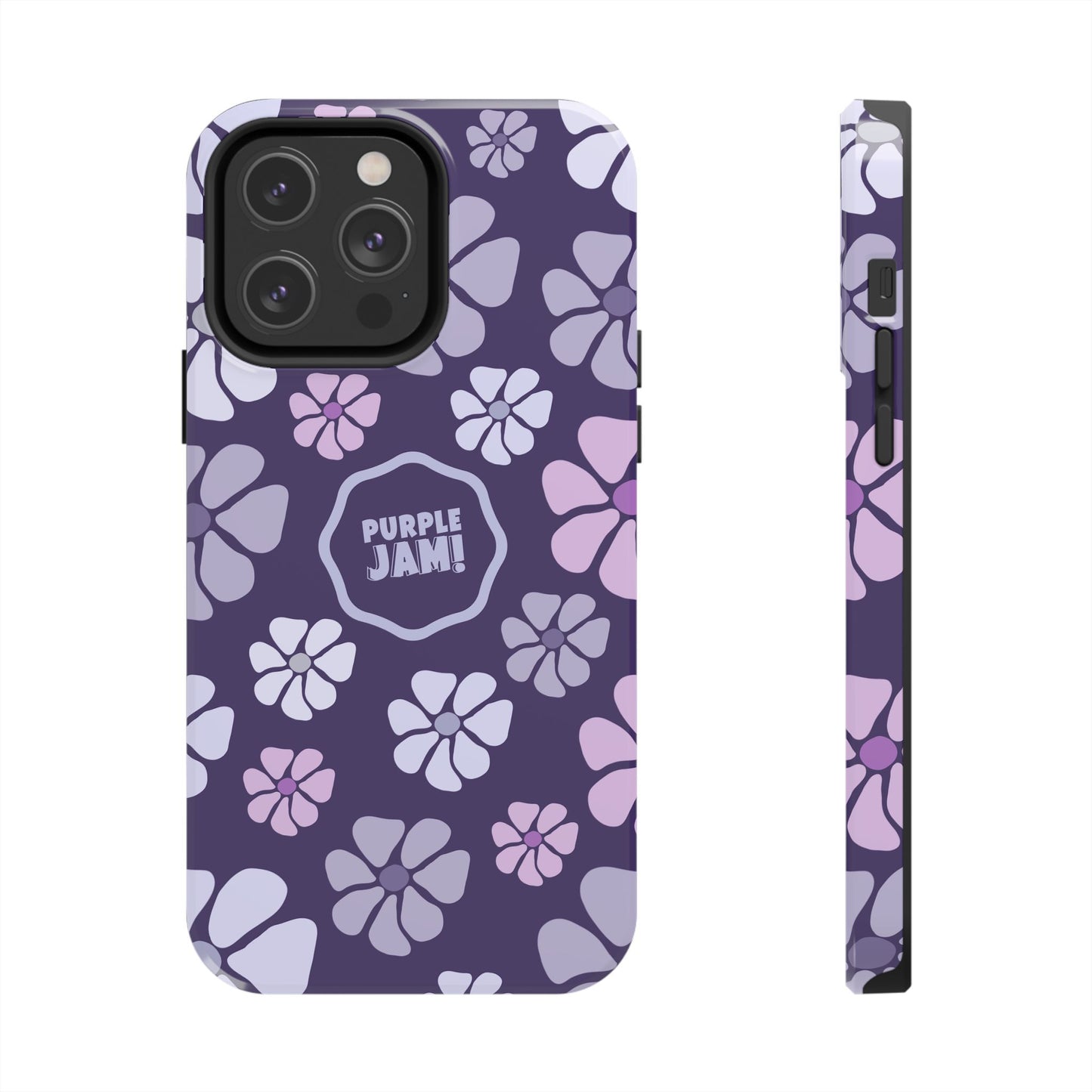 Purple Jam Floral Tough Phone Case — Purple Flower Protective Phone Cover