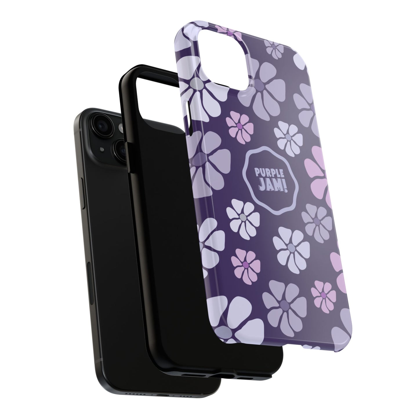Purple Jam Floral Tough Phone Case — Purple Flower Protective Phone Cover
