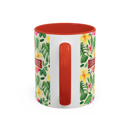 Tropical Floral Accent Coffee Mug — Cuba512 Logo