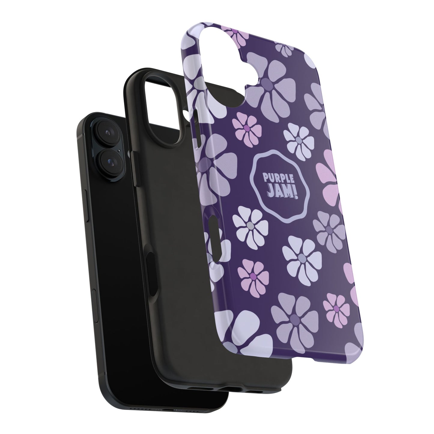Purple Jam Floral Tough Phone Case — Purple Flower Protective Phone Cover