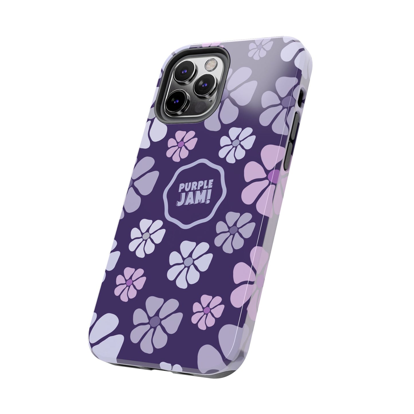 Purple Jam Floral Tough Phone Case — Purple Flower Protective Phone Cover