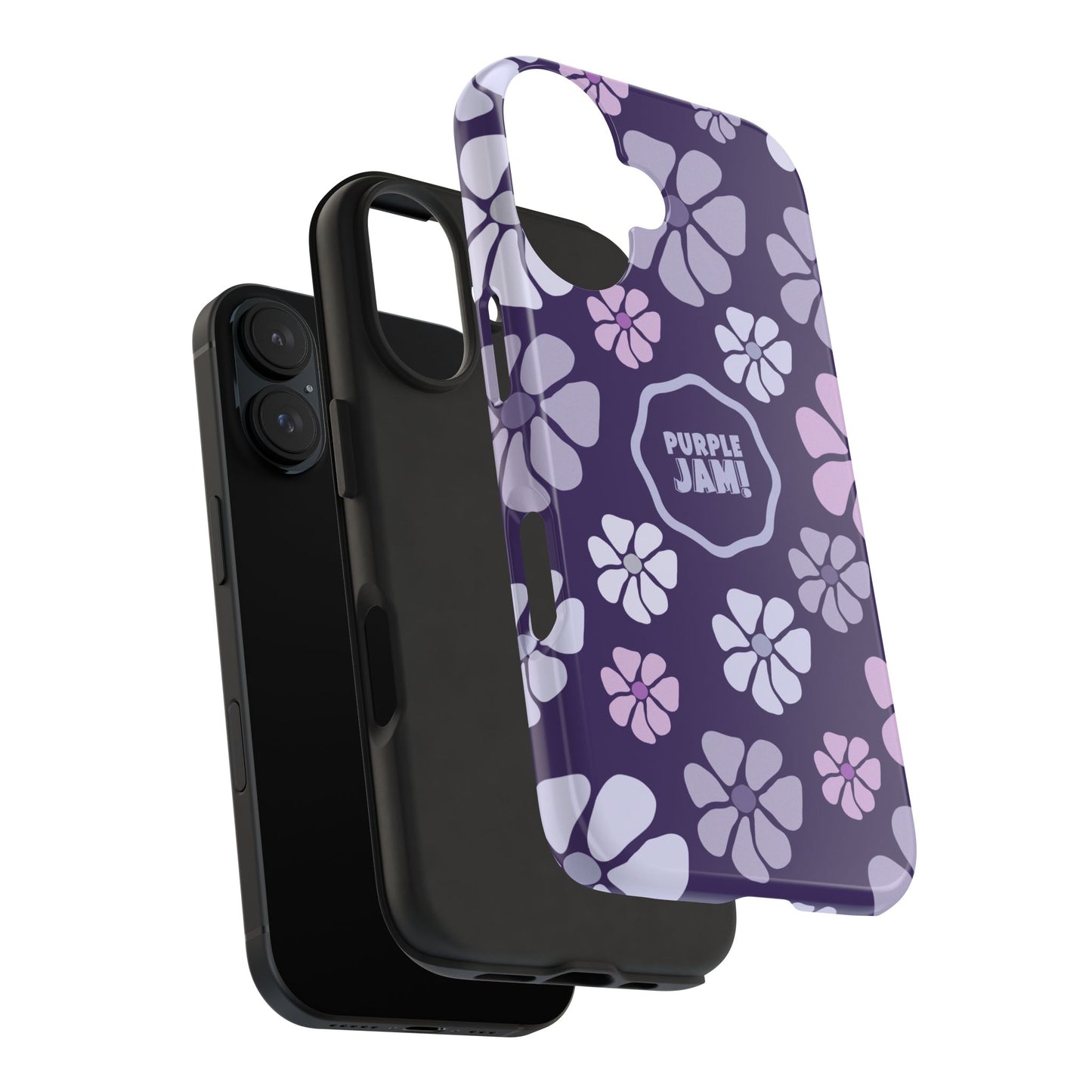 Purple Jam Floral Tough Phone Case — Purple Flower Protective Phone Cover