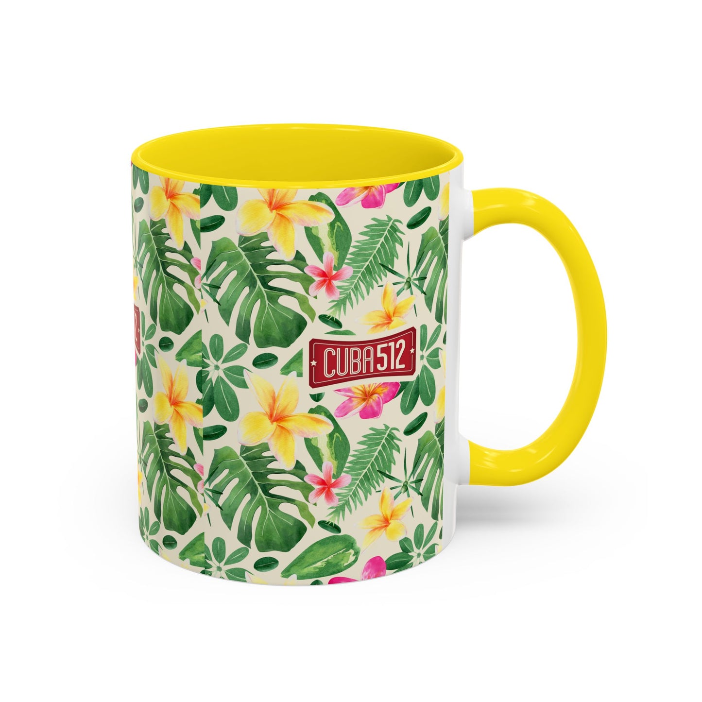 Tropical Floral Accent Coffee Mug — Cuba512 Logo