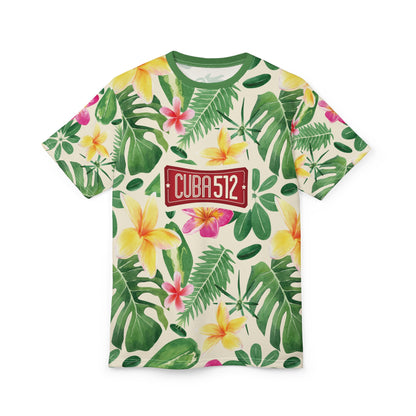 Tropical Leaf Unisex Tee - Cuba 512 Design | Casual Wear, Summer Shirt, Vacation Style, Gift for Him/Her, Trendy Apparel