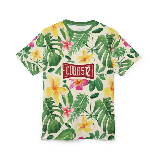 Tropical Leaf Unisex Tee - Cuba 512 Design | Casual Wear, Summer Shirt, Vacation Style, Gift for Him/Her, Trendy Apparel