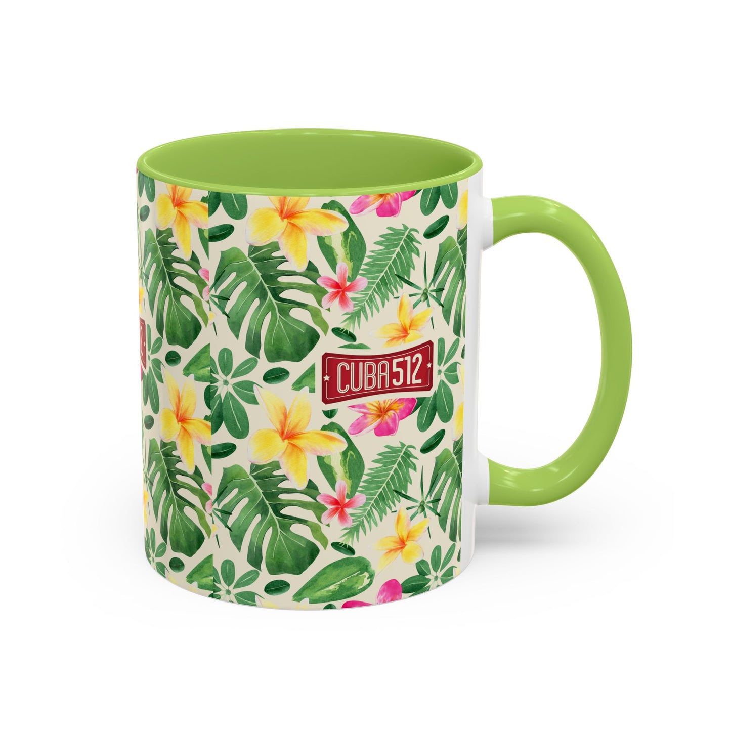 Tropical Floral Accent Coffee Mug — Cuba512 Logo