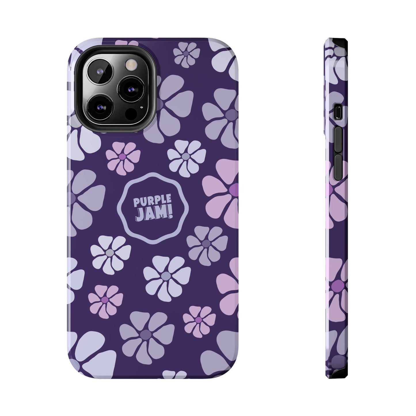 Purple Jam Floral Tough Phone Case — Purple Flower Protective Phone Cover