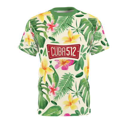 Tropical Leaf Unisex Tee - Cuba 512 Design | Casual Wear, Summer Shirt, Vacation Style, Gift for Him/Her, Trendy Apparel