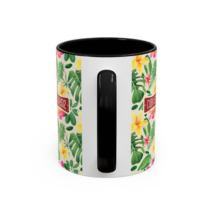 Tropical Floral Accent Coffee Mug — Cuba512 Logo