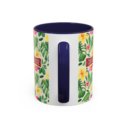 Tropical Floral Accent Coffee Mug — Cuba512 Logo