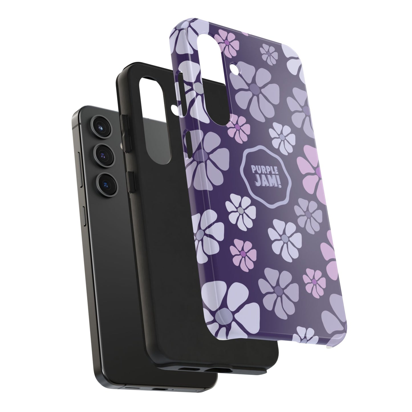 Purple Jam Floral Tough Phone Case — Purple Flower Protective Phone Cover