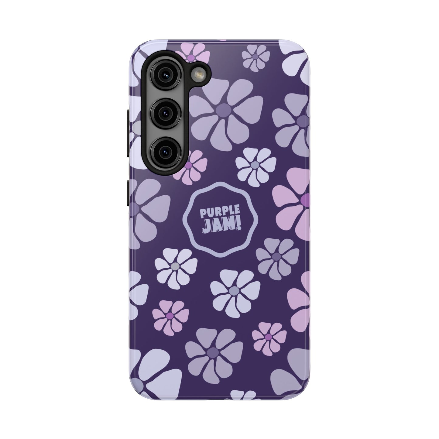 Purple Jam Floral Tough Phone Case — Purple Flower Protective Phone Cover