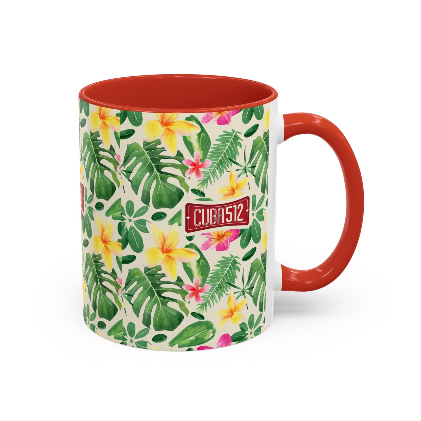 Tropical Floral Accent Coffee Mug — Cuba512 Logo