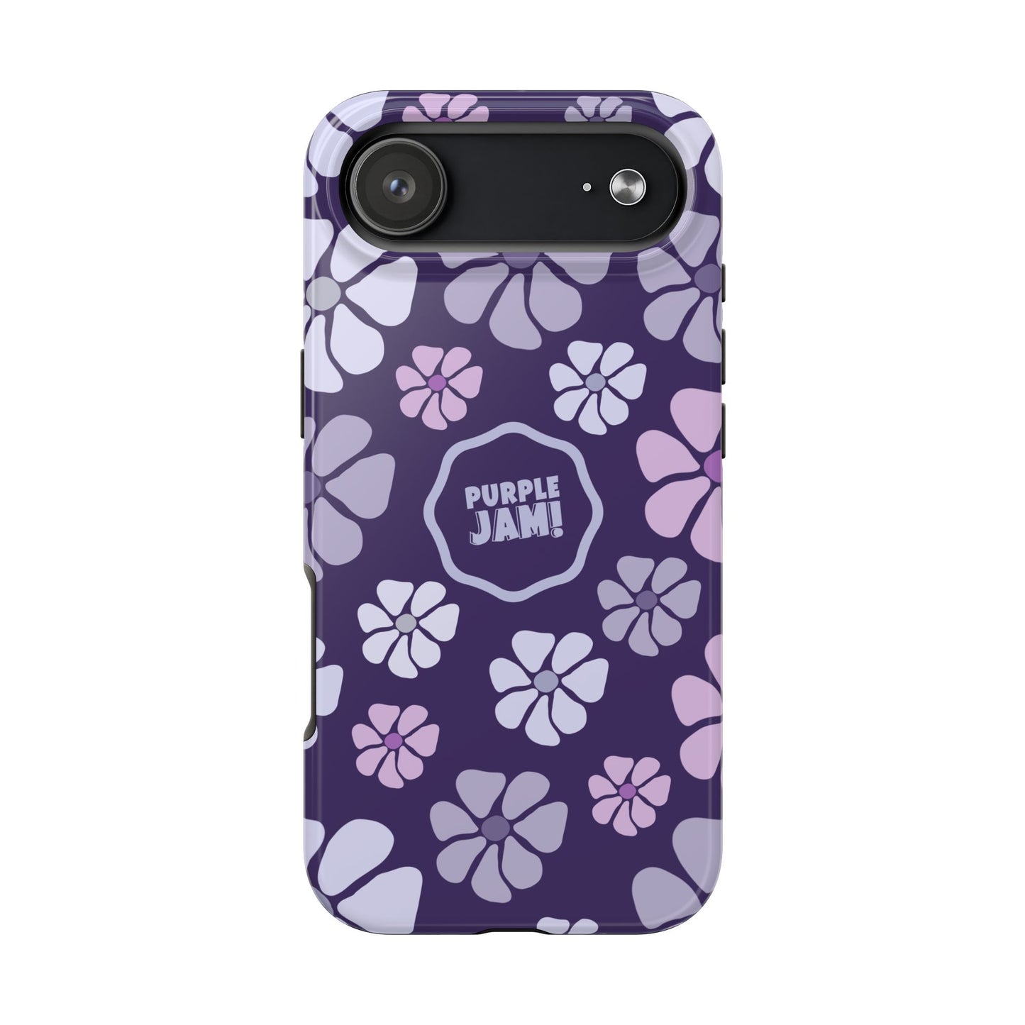 Purple Jam Floral Tough Phone Case — Purple Flower Protective Phone Cover