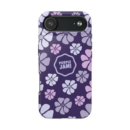 Purple Jam Floral Tough Phone Case — Purple Flower Protective Phone Cover