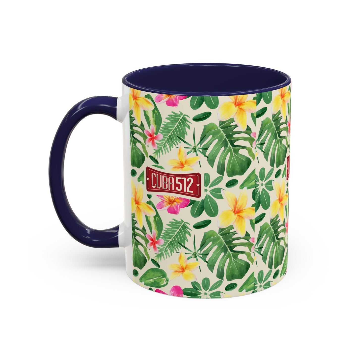 Tropical Floral Accent Coffee Mug — Cuba512 Logo