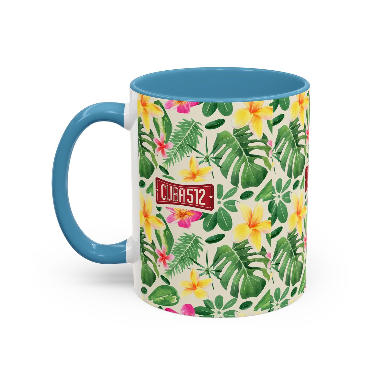 Tropical Floral Accent Coffee Mug — Cuba512 Logo