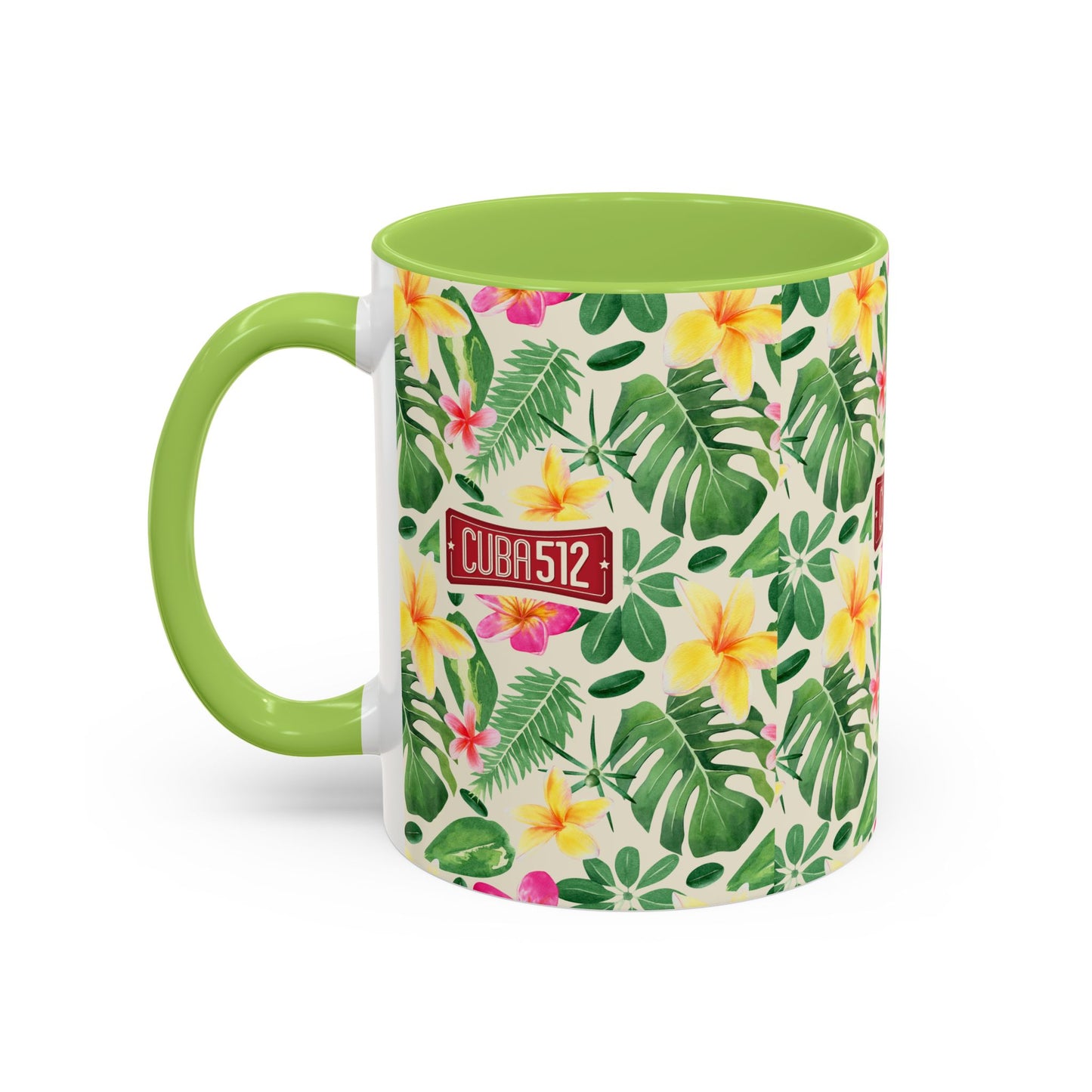 Tropical Floral Accent Coffee Mug — Cuba512 Logo