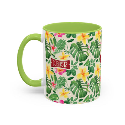 Tropical Floral Accent Coffee Mug — Cuba512 Logo