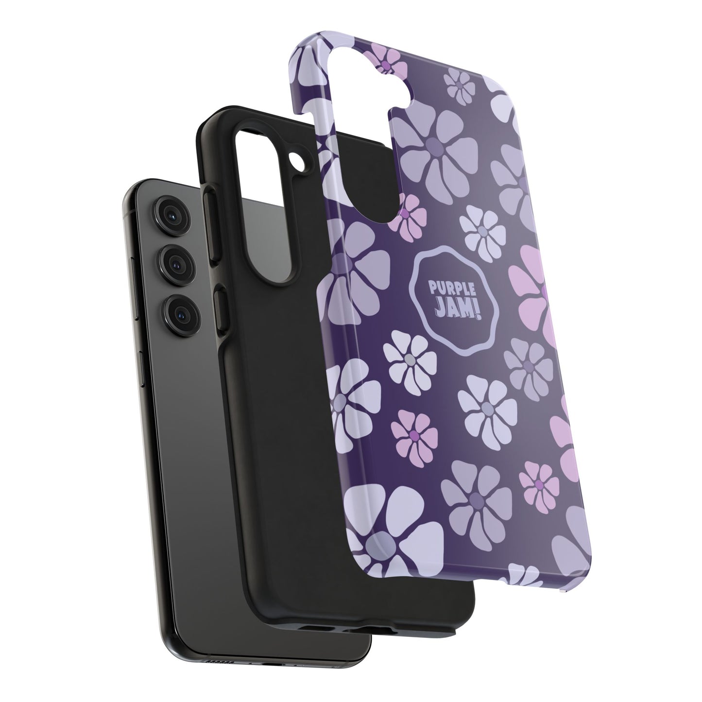Purple Jam Floral Tough Phone Case — Purple Flower Protective Phone Cover