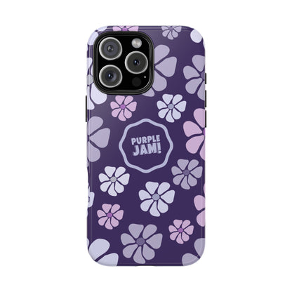 Purple Jam Floral Tough Phone Case — Purple Flower Protective Phone Cover