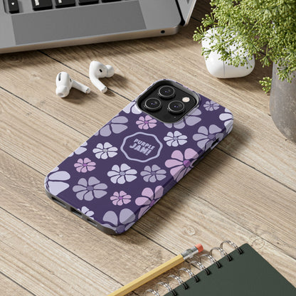 Purple Jam Floral Tough Phone Case — Purple Flower Protective Phone Cover