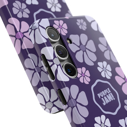 Purple Jam Floral Tough Phone Case — Purple Flower Protective Phone Cover