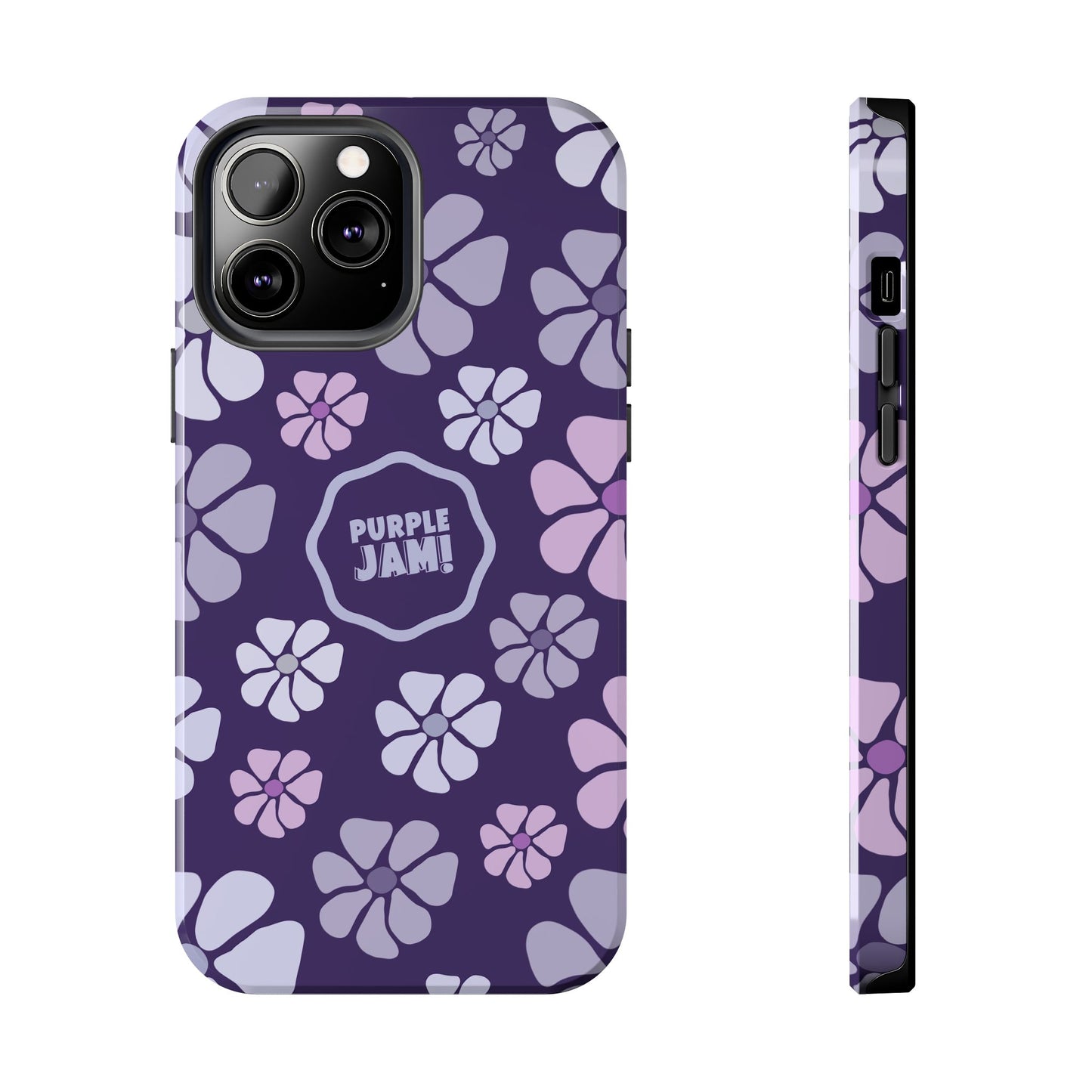 Purple Jam Floral Tough Phone Case — Purple Flower Protective Phone Cover