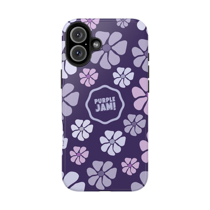 Purple Jam Floral Tough Phone Case — Purple Flower Protective Phone Cover