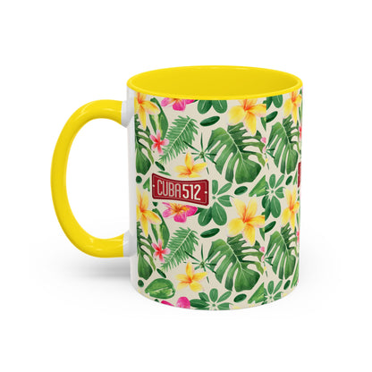 Tropical Floral Accent Coffee Mug — Cuba512 Logo