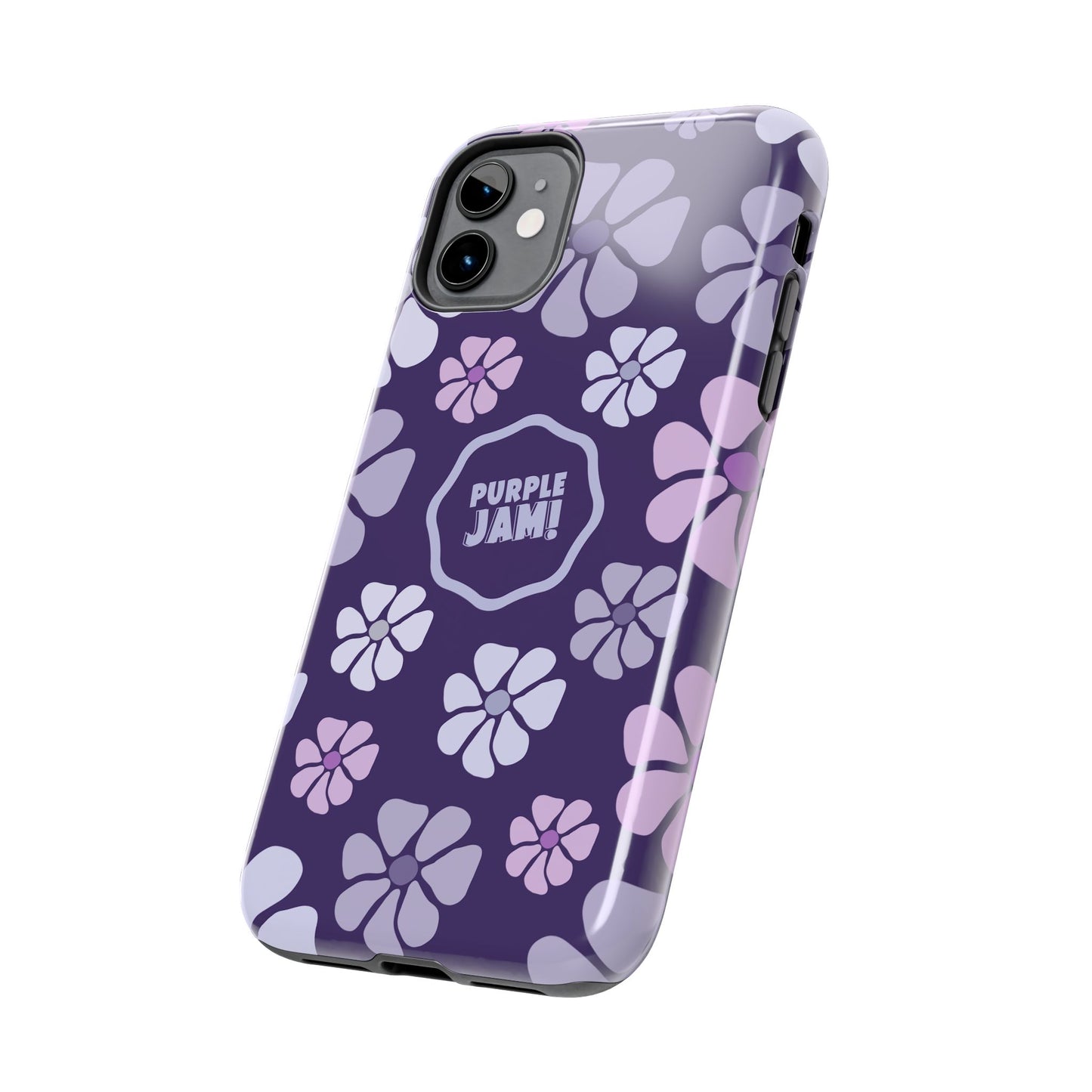Purple Jam Floral Tough Phone Case — Purple Flower Protective Phone Cover