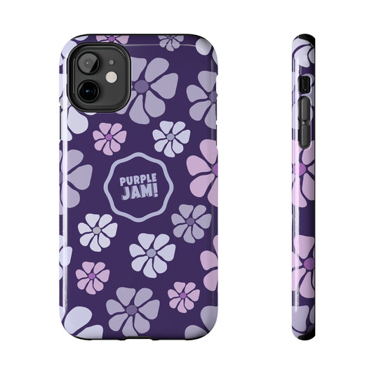 Purple Jam Floral Tough Phone Case — Purple Flower Protective Phone Cover