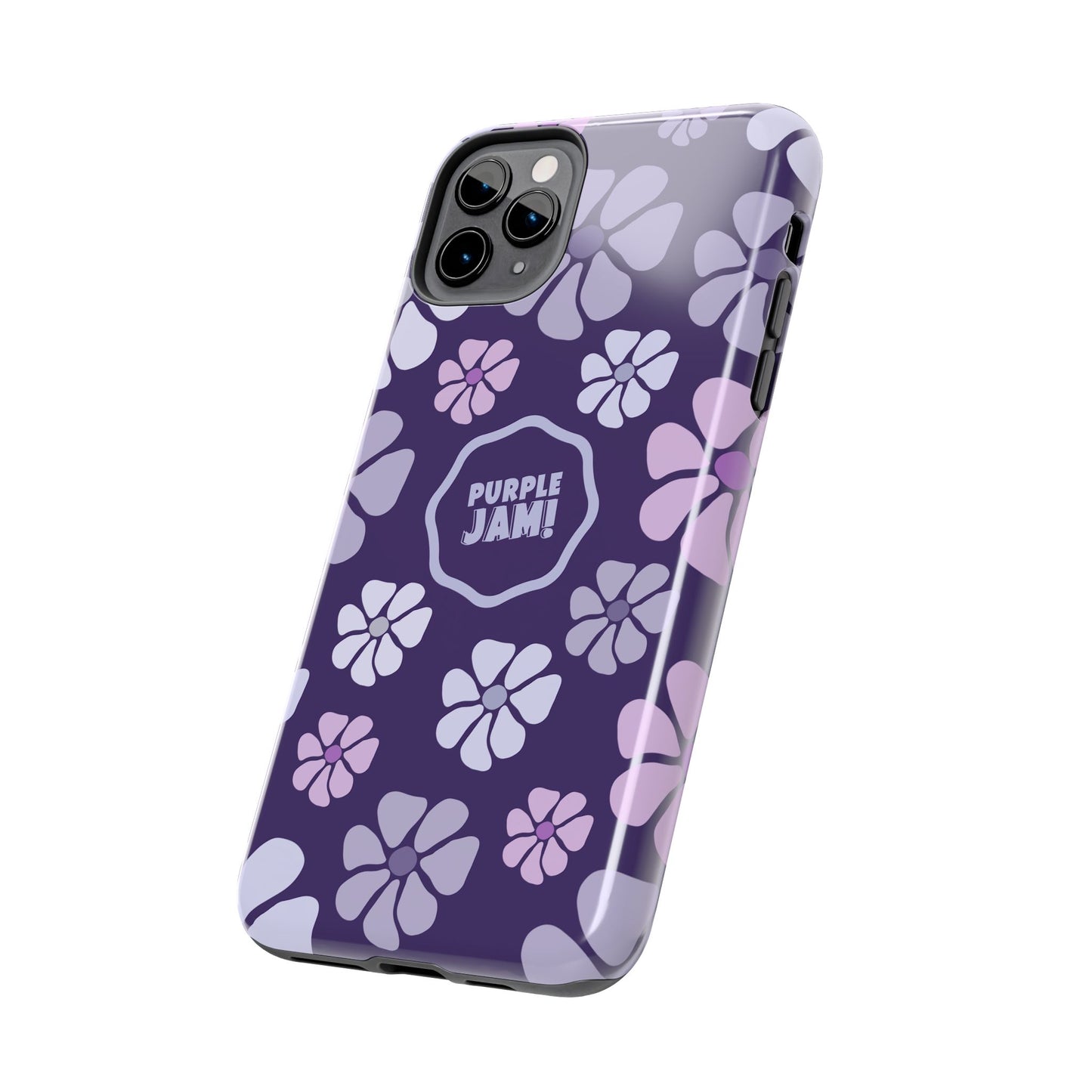 Purple Jam Floral Tough Phone Case — Purple Flower Protective Phone Cover
