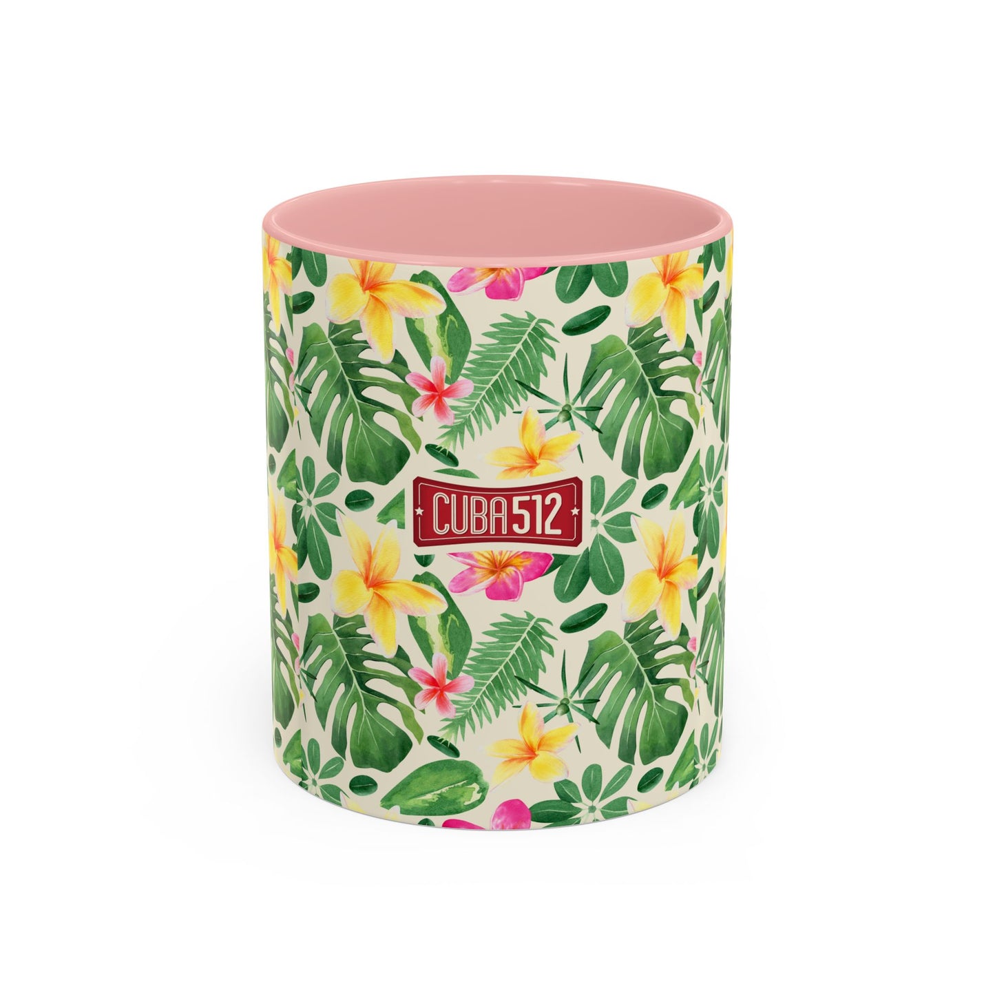 Tropical Floral Accent Coffee Mug — Cuba512 Logo