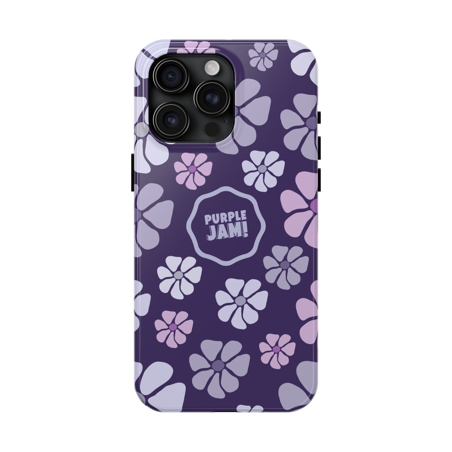 Purple Jam Floral Tough Phone Case — Purple Flower Protective Phone Cover