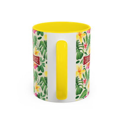 Tropical Floral Accent Coffee Mug — Cuba512 Logo