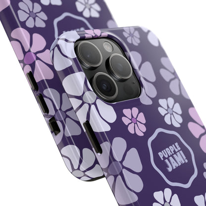 Purple Jam Floral Tough Phone Case — Purple Flower Protective Phone Cover